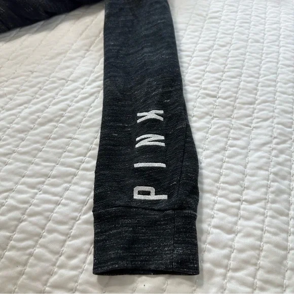 PINK Victoria's Secret Charcoal Hoodie with Logo - Picture 9 of 13